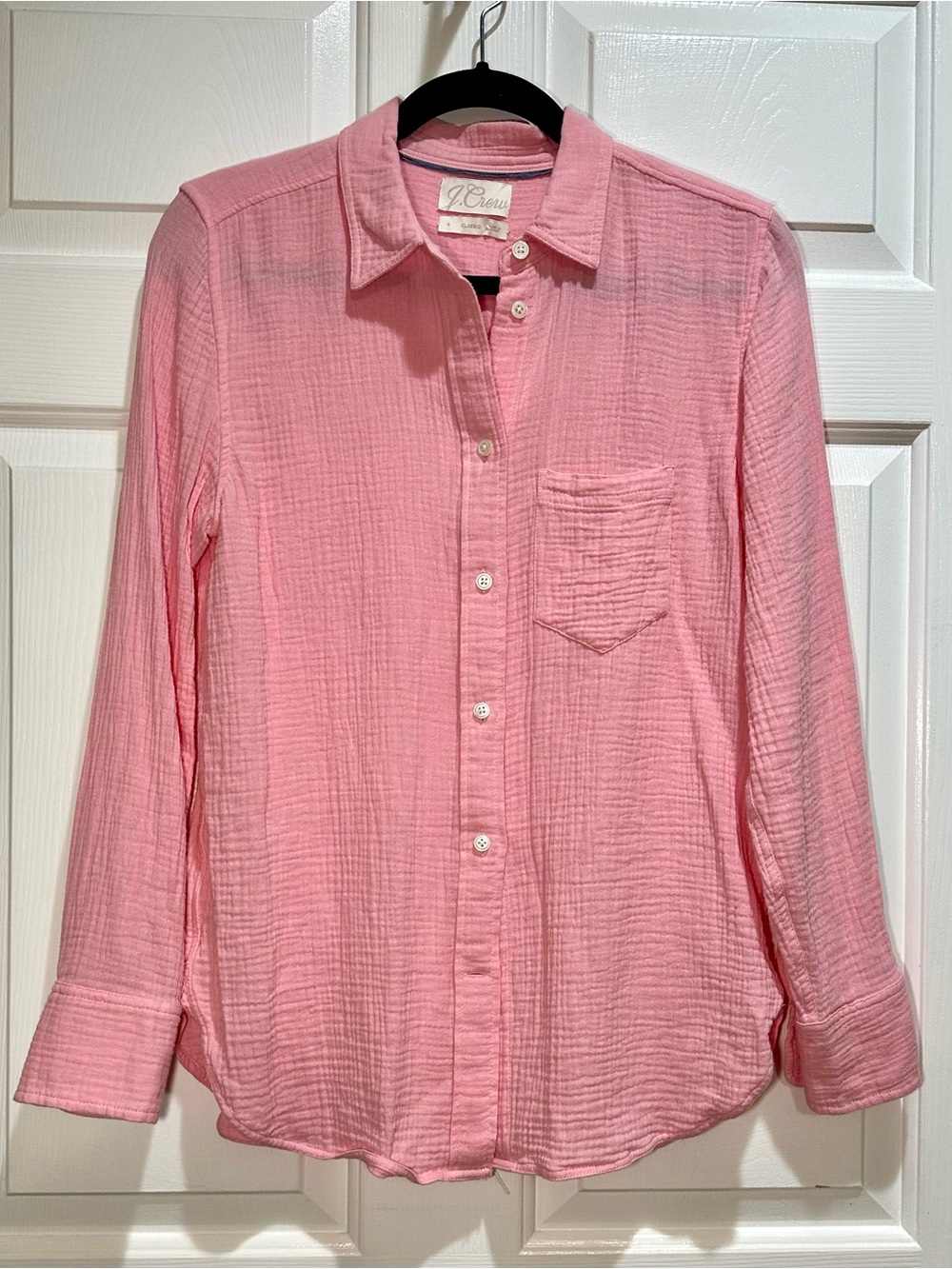 J. Crew Soft Pink Gauze Button-Down Shirt